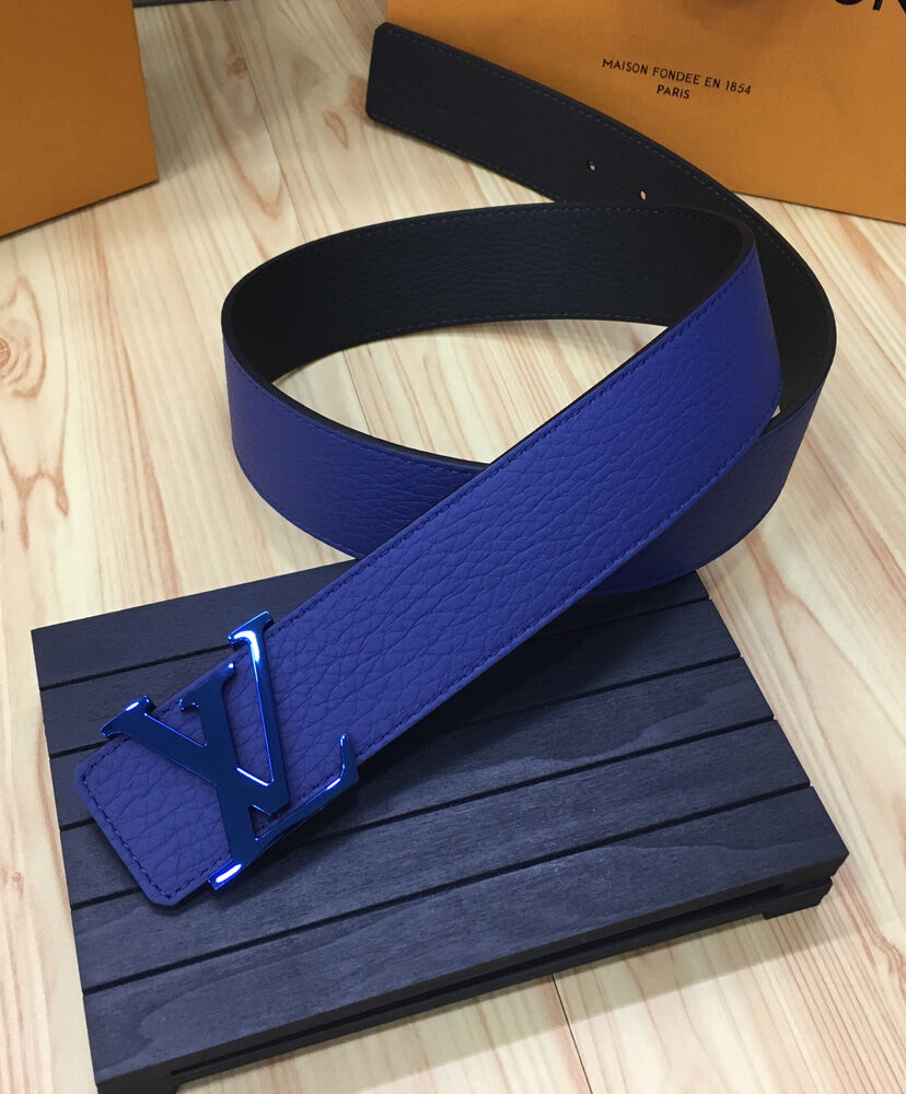 Louis Vuitton Belt LV Initiales Reversible Blue