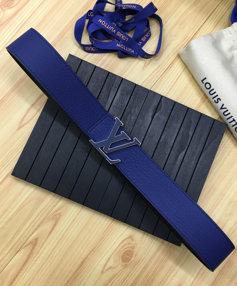 Louis Vuitton Belt LV Initiales Reversible Blue