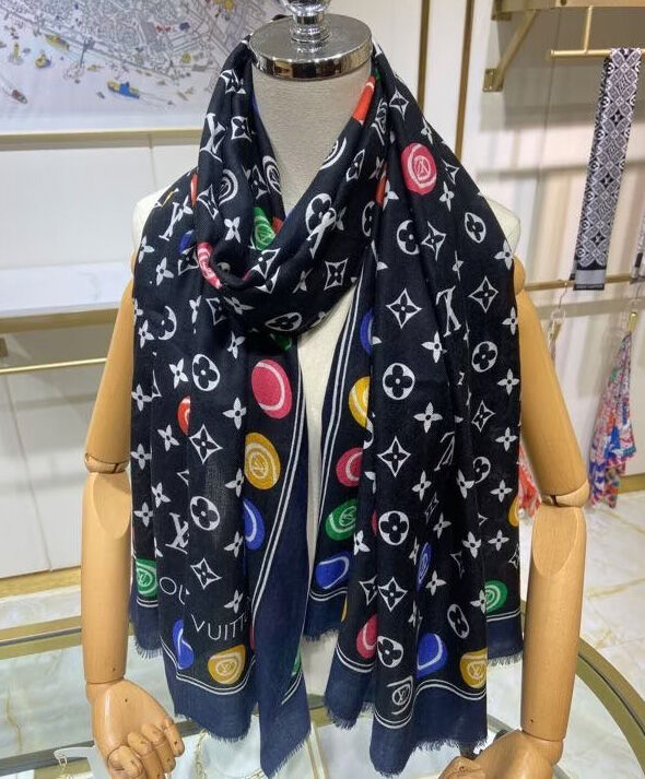 Louis Vuitton Scarf Women s LV Match Scarf Black