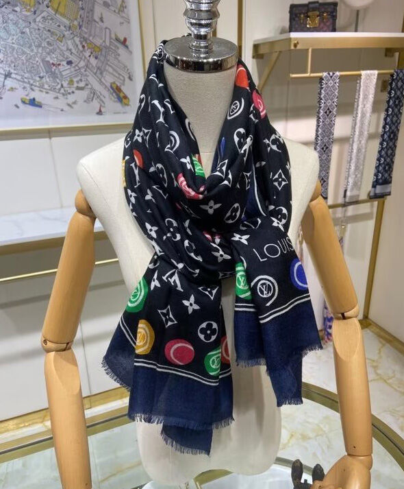 Louis Vuitton Scarf Women s LV Match Scarf Black