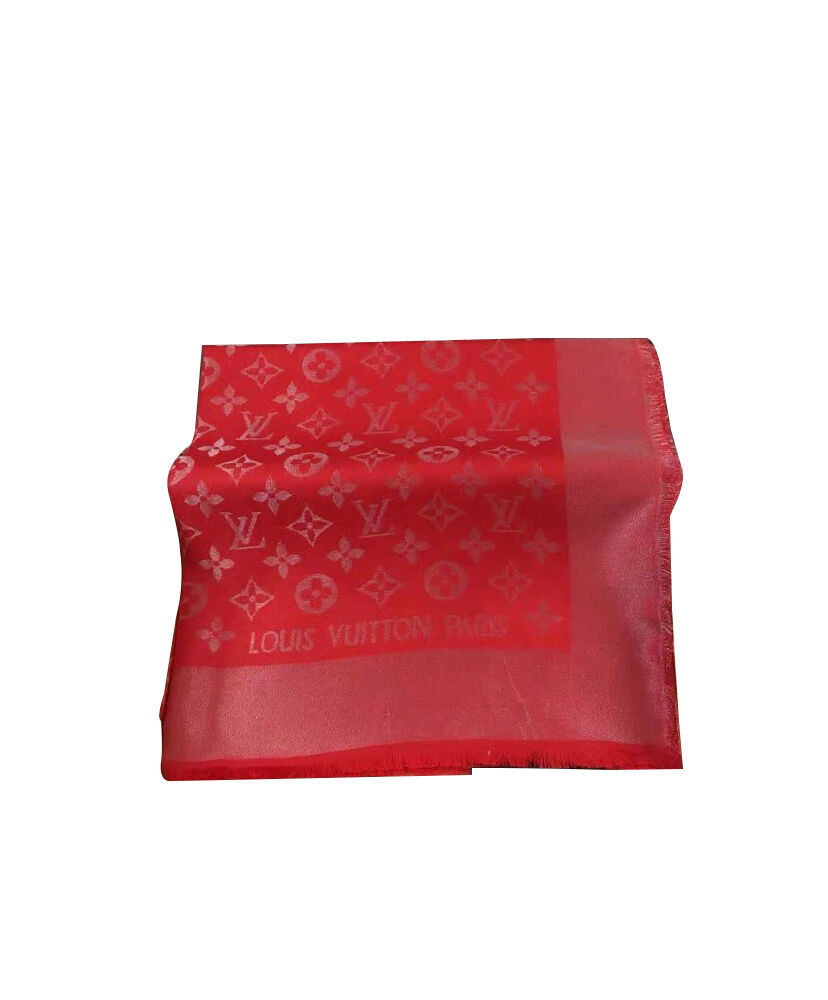 Louis Vuitton Scarf Monogram Shine Shawl Red