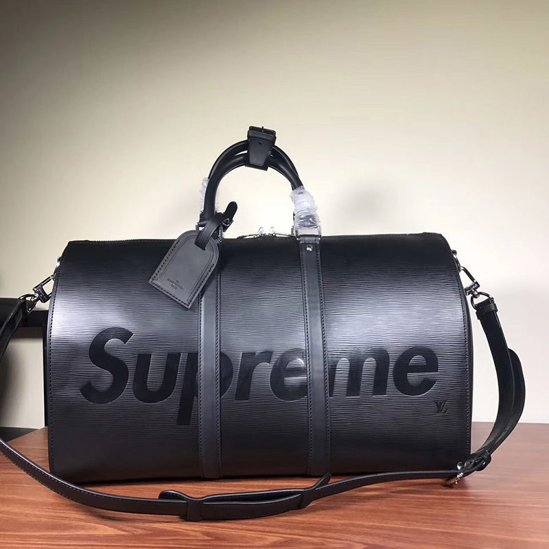 Louis Vuitton X Supreme Epi Keepall Bag Black