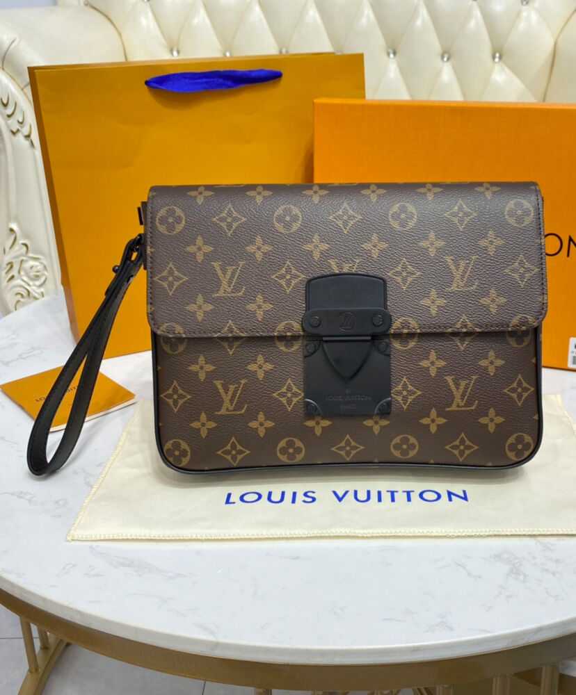 Louis Vuitton S Lock A4 Pouch Brown