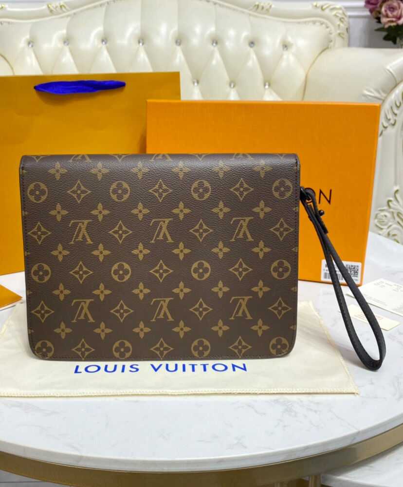 Louis Vuitton S Lock A4 Pouch Brown