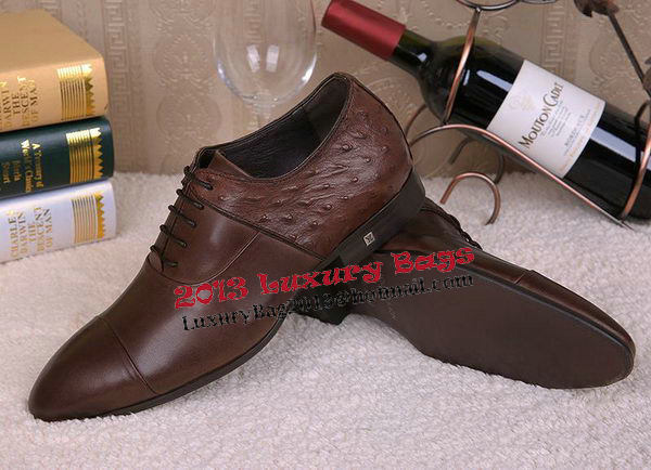 Louis Vuitton Outlet Men Casual Shoes Ostrich Leather LV409 Brown