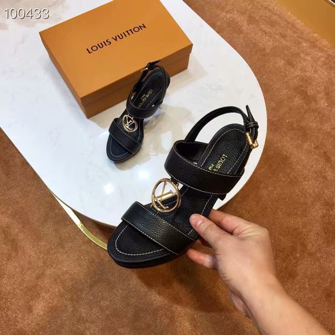 Louis Vuitton Outlet lady leather Sandals LV955SY-1 10CM height